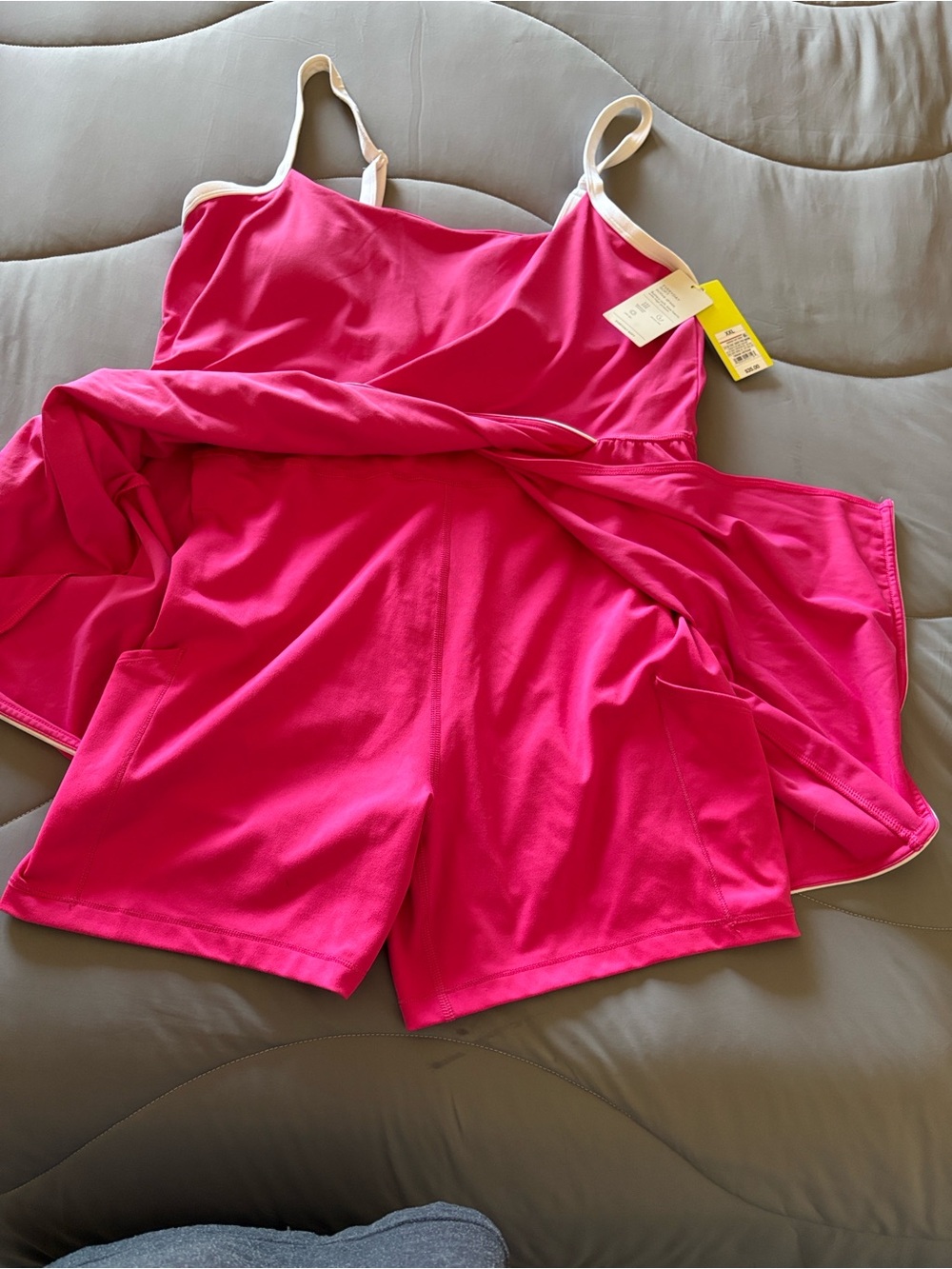 All in Motion Women's Bright Pink Everyday Soft Dress with White Trim BNWT XXL - Picture 2 of 11